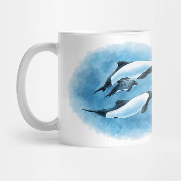 Commerson's Dolphin Family by Art by Aelia